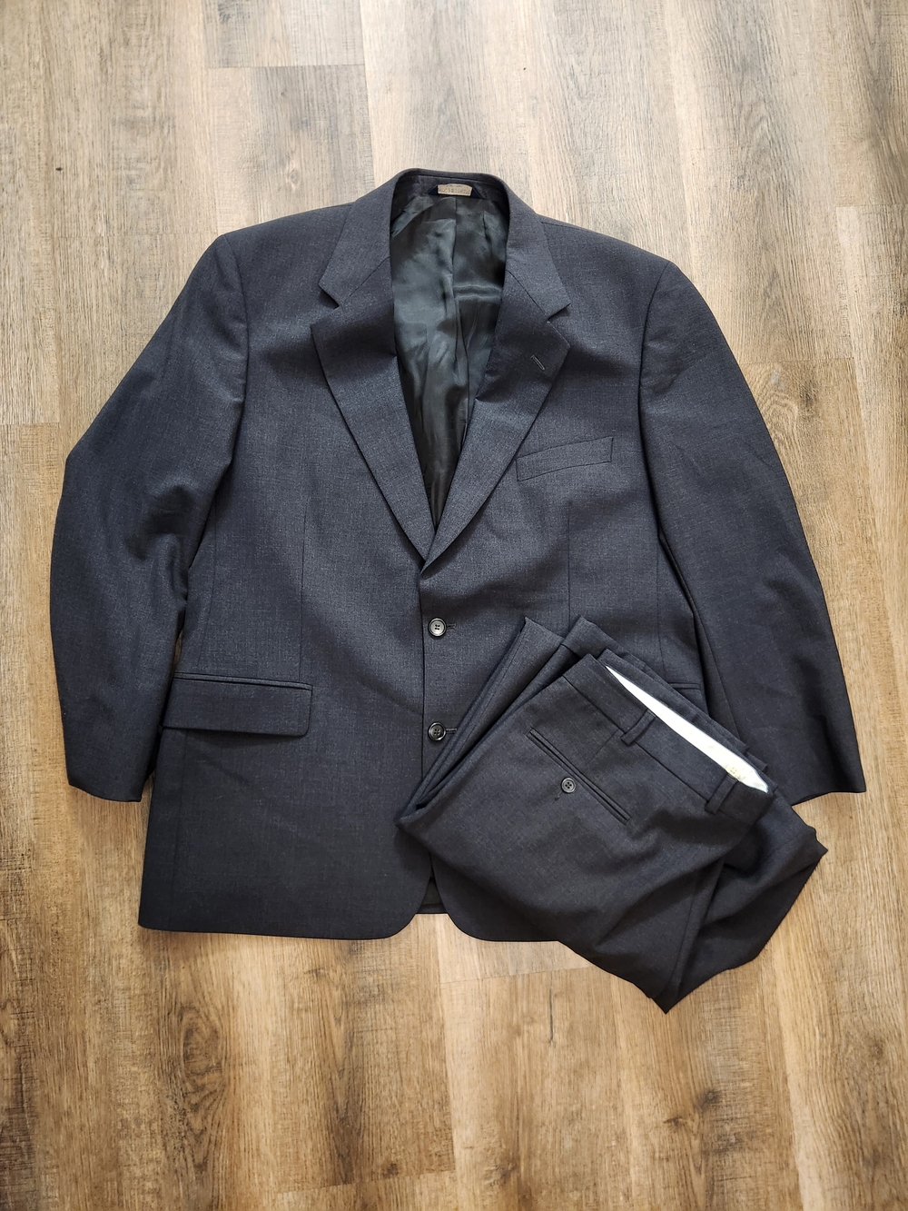 Brooks Brothers Stretch 44R Jacket 38x30 Pants Wool 2 Button Full Suit black/gr